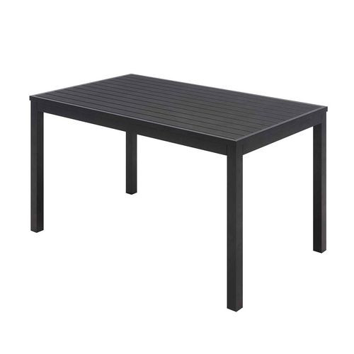 Eveleen Outdoor Patio Table With Two Black Powder-coated Polymer Chairs And Two Benches, 32 X 55, Gray Eveleen Outdoor Patio Table With Two Black Powder-coated Polymer Chairs And Two Benches, 32 X 55, Gray