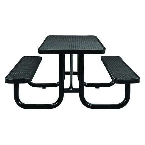 Expanded Steel Picnic Table, Rectangular, 72 X 62 X 29.5, Black Top, Black Base/legs Expanded Steel Picnic Table, Rectangular, 72 X 62 X 29.5, Black Top, Black Base/legs