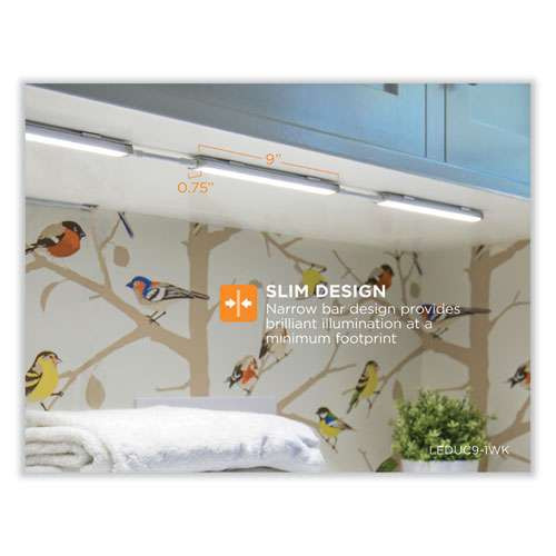 Led Dimmable Under Counter Lighting With Motion Sensor And Magnetic Option One-bar Kit, 0.78w X 0.39h, 9" Length Led Dimmable Under Counter Lighting With Motion Sensor And Magnetic Option One-bar Kit, 0.78w X 0.39h, 9" Length