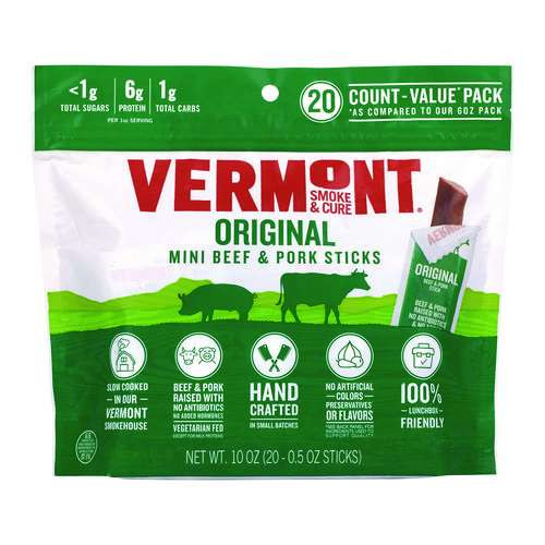Original Flavor Mini Snack Sticks, Beef, 0.5 Oz Individually Wrapped, 20/carton Original Flavor Mini Snack Sticks, Beef, 0.5 Oz Individually Wrapped, 20/carton