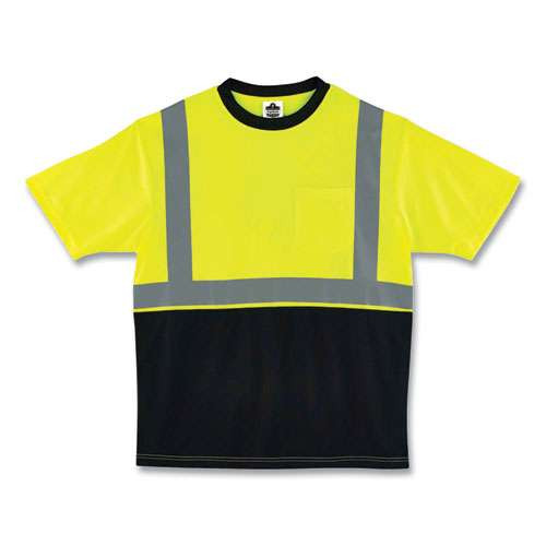 Glowear 8289bk Class 2 Hi-vis T-shirt With Black Bottom, 5x-large, Lime Glowear 8289bk Class 2 Hi-vis T-shirt With Black Bottom, 5x-large, Lime