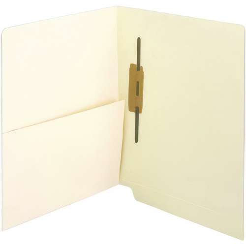 Slash Pocket End Tab Fastener Folders, Spine-oriented Fastener, 1 Fastener, Letter Size, Manila Exterior, 50/box Slash Pocket End Tab Fastener Folders, Spine-oriented Fastener, 1 Fastener, Letter Size, Manila Exterior, 50/box
