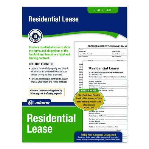 Residential Lease Form Sets With Instructions And Free Download, One-part (no Copies), 8.5 X 11, 4 Forms/set, 4 Sets/pack Residential Lease Form Sets With Instructions And Free Download, One-part (no Copies), 8.5 X 11, 4 Forms/set, 4 Sets/pack