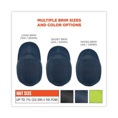 Skullerz 8955 Lightweight Bump Cap Hat, Long Brim, Navy Skullerz 8955 Lightweight Bump Cap Hat, Long Brim, Navy