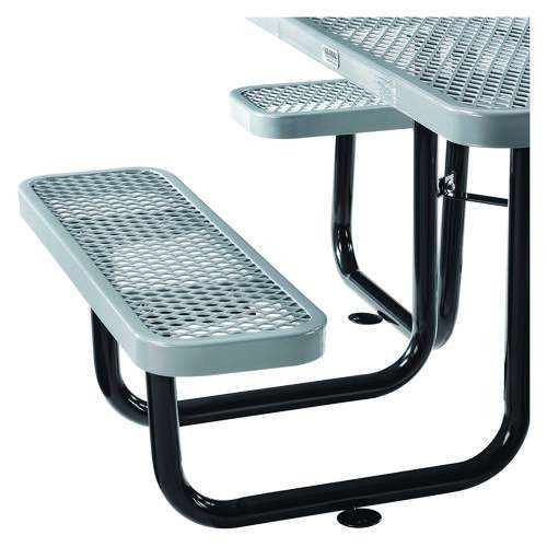 Expanded Steel Picnic Table, Square, 81 X 81 X 29.5, Gray Top, Gray Base/legs Expanded Steel Picnic Table, Square, 81 X 81 X 29.5, Gray Top, Gray Base/legs