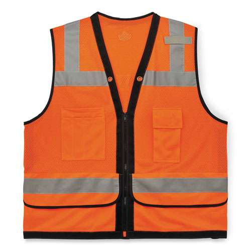 Glowear 8253hdz Class 2 Heavy-duty Mesh Surveyors Vest, Polyester, Small/medium, Orange Glowear 8253hdz Class 2 Heavy-duty Mesh Surveyors Vest, Polyester, Small/medium, Orange