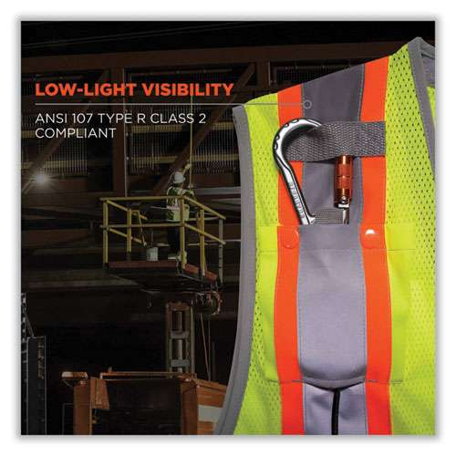 Glowear 8231tv Class 2 Hi-vis Tool Tethering Safety Vest, Polyester, Small/medium, Lime Glowear 8231tv Class 2 Hi-vis Tool Tethering Safety Vest, Polyester, Small/medium, Lime