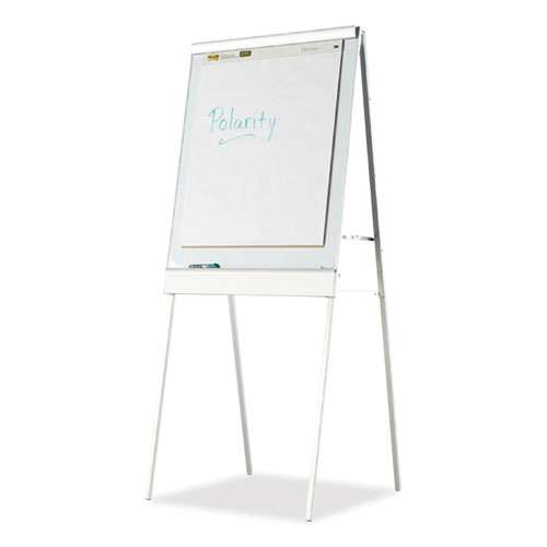 Polarity Height Adjustable Dry Erase Flipchart Easel, 30" X 38", White Surface, Silver Metal Frame