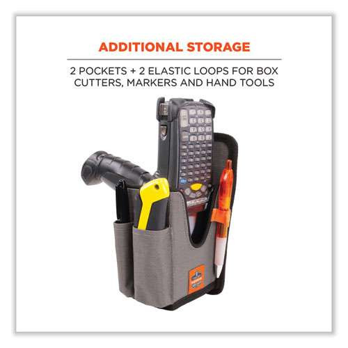 Squids 5541 Handheld Barcode Scanner Holster With Belt Clip, Large, 2 Compartments, 2.75 X 3.5 X 8, Polyester,gray Squids 5541 Handheld Barcode Scanner Holster With Belt Clip, Large, 2 Compartments, 2.75 X 3.5 X 8, Polyester,gray
