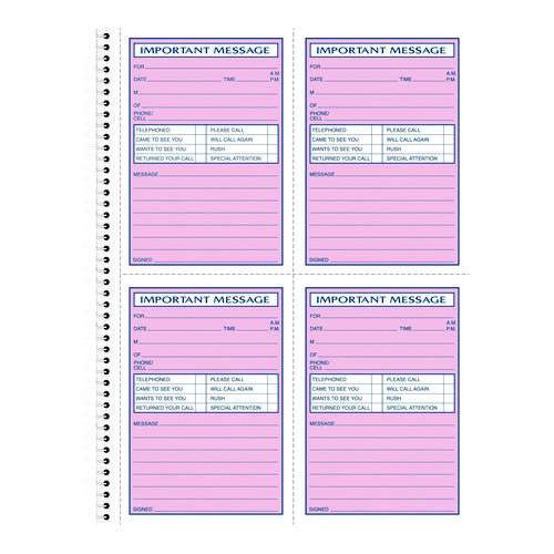 Important Message Book, Two-part Carbonless, 4 Forms/sheet, 200 Forms Total Important Message Book, Two-part Carbonless, 4 Forms/sheet, 200 Forms Total