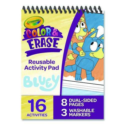 Bluey Color And Erase Reusable Activity Pad, (16) Coloring Pages, (3) Bluey Collection Markers Bluey Color And Erase Reusable Activity Pad, (16) Coloring Pages, (3) Bluey Collection Markers