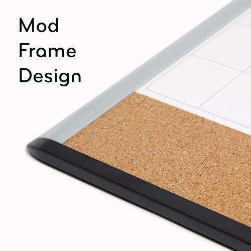 3n1 Magnetic Mod Dry Erase Board, Monthly Planning/scheduling Calendar, 20" X 16", White Surface, Gray/black Plastic Frame