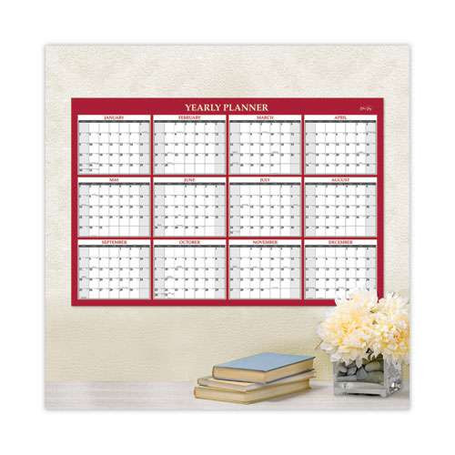 Classic Red Laminated Erasable Wall Calendar, 48 X 32, White/red/gray Sheets, 12-month (jan To Dec): 2026 Classic Red Laminated Erasable Wall Calendar, 48 X 32, White/red/gray Sheets, 12-month (jan To Dec): 2026