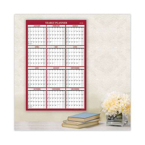 Classic Red Laminated Erasable Wall Calendar, 48 X 32, White/red/gray Sheets, 12-month (jan To Dec): 2026 Classic Red Laminated Erasable Wall Calendar, 48 X 32, White/red/gray Sheets, 12-month (jan To Dec): 2026