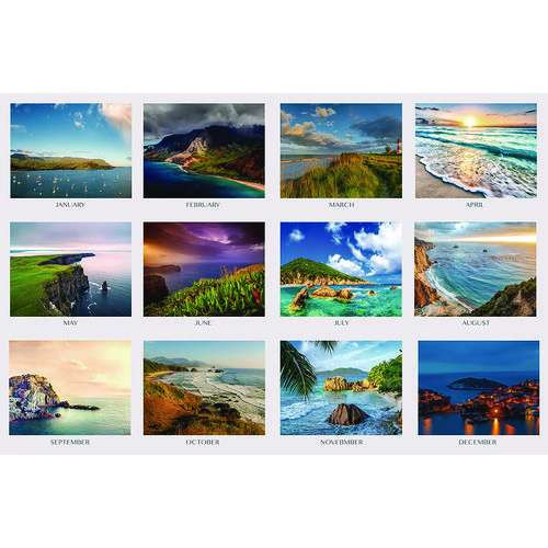 Recycled Earthscapes Desk Pad Calendar, Seascapes Photography, 18.5 X 13, Black Binding/corners,12-month (jan To Dec): 2026 Recycled Earthscapes Desk Pad Calendar, Seascapes Photography, 18.5 X 13, Black Binding/corners,12-month (jan To Dec): 2026