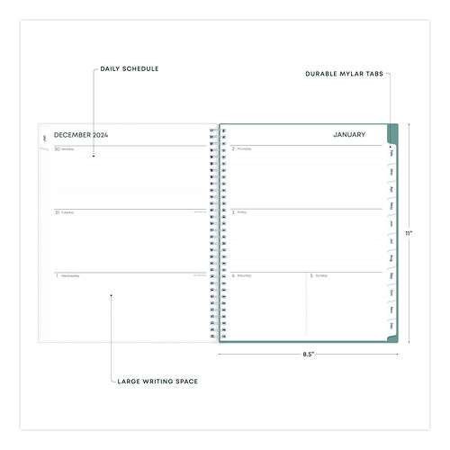 Amitza Weekly/monthly Planner, Abstract Artwork, 11 X 8.5, Blue/gray/white Cover, 12-month (jan To Dec): 2025