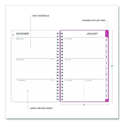 Bca Orchid Weekly/monthly Planner, Orchids Artwork, 8 X 5, White/pink Cover, 12-month (jan To Dec): 2025