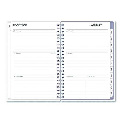 Rue Du Flore Weekly/monthly Planner, Floral Artwork, 8 X 5, Jade/lavender Cover, 12-month (jan To Dec): 2025