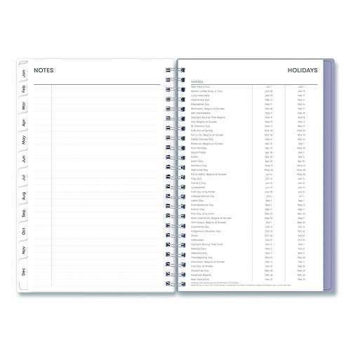 Rue Du Flore Weekly/monthly Planner, Floral Artwork, 8 X 5, Jade/lavender Cover, 12-month (jan To Dec): 2025