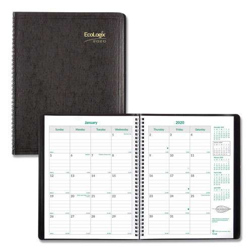 Ecologix Recycled Monthly Planner, Ecologix Artwork, 11 X 8.5, Black Cover, 14-month: Dec 2025 To Jan 2027 Ecologix Recycled Monthly Planner, Ecologix Artwork, 11 X 8.5, Black Cover, 14-month: Dec 2025 To Jan 2027