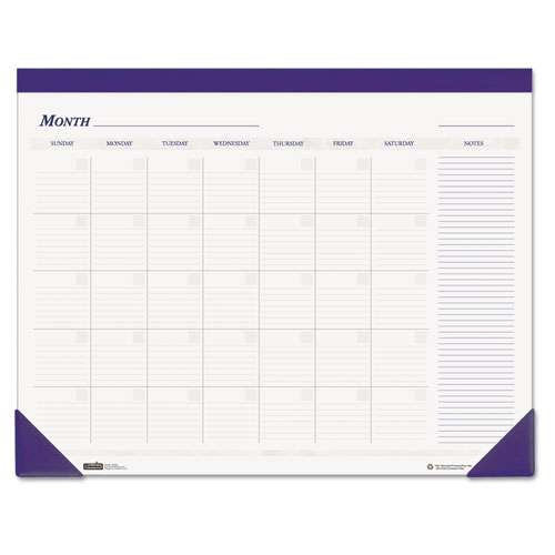 Recycled Nondated Desk Pad Calendar, 22 X 17, White/blue Sheets, Blue Binding, Blue Corners, 12-month (jan To Dec): Undated Recycled Nondated Desk Pad Calendar, 22 X 17, White/blue Sheets, Blue Binding, Blue Corners, 12-month (jan To Dec): Undated