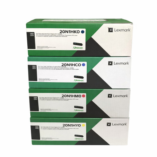 Lexmark Set | 20N1HK0, 20N1HC0, 20N1HM0, 20N1HY0 | Original Lexmark High-Yield Toner Cartridges – Black, Cyan, Magenta, Yellow