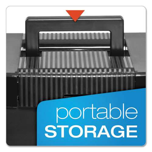 Portable Letter Size File Box, Letter Files, 13.5" X 10.25" X 10.88", Black Portable Letter Size File Box, Letter Files, 13.5" X 10.25" X 10.88", Black