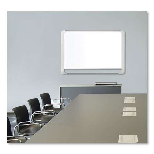 Lacquered Steel Magnetic Dry Erase Board, 48 X 72, Silver/white