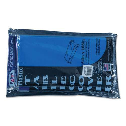 Table Set Rectangular Table Cover, Heavyweight Plastic, 54" X 108", Blue, 6/pack Table Set Rectangular Table Cover, Heavyweight Plastic, 54" X 108", Blue, 6/pack