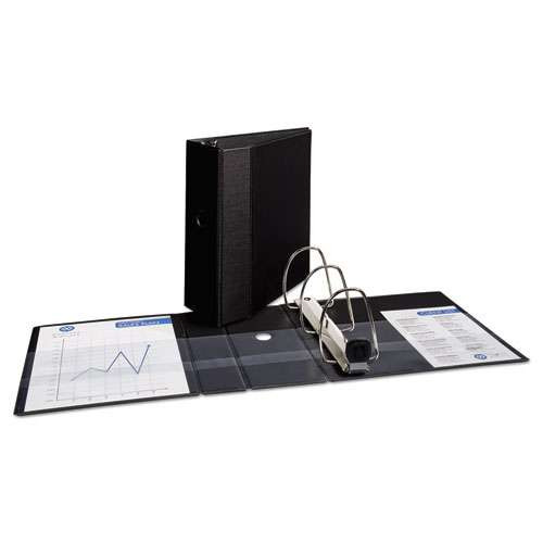Heavy-duty Non-view Binder With Durahinge, Locking One Touch Ezd Rings And Thumb Notch, 3 Rings, 5" Capacity, 11 X 8.5, Black Heavy-duty Non-view Binder With Durahinge, Locking One Touch Ezd Rings And Thumb Notch, 3 Rings, 5" Capacity, 11 X 8.5, Black