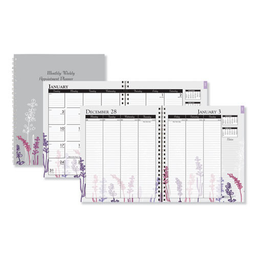 Recycled Wild Flower Weekly/monthly Planner, Wild Flowers Artwork, 9 X 7, Gray/white/purple Cover, 12-month (jan-dec): 2025 Recycled Wild Flower Weekly/monthly Planner, Wild Flowers Artwork, 9 X 7, Gray/white/purple Cover, 12-month (jan-dec): 2025
