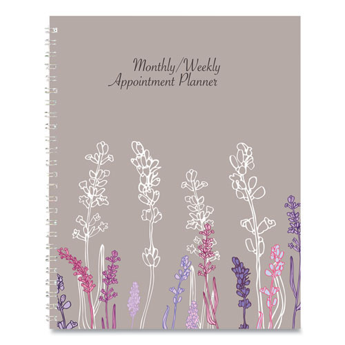 Recycled Wild Flower Weekly/monthly Planner, Wild Flowers Artwork, 9 X 7, Gray/white/purple Cover, 12-month (jan-dec): 2025 Recycled Wild Flower Weekly/monthly Planner, Wild Flowers Artwork, 9 X 7, Gray/white/purple Cover, 12-month (jan-dec): 2025