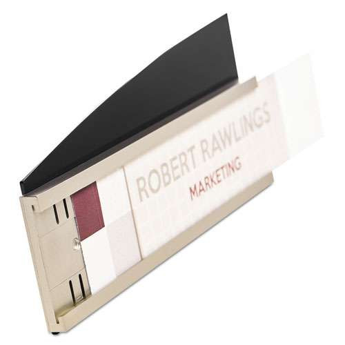 Interior Image Anti-glare Sign Holder, Landscape, 8.5 X 2 Insert, Black/silver Interior Image Anti-glare Sign Holder, Landscape, 8.5 X 2 Insert, Black/silver