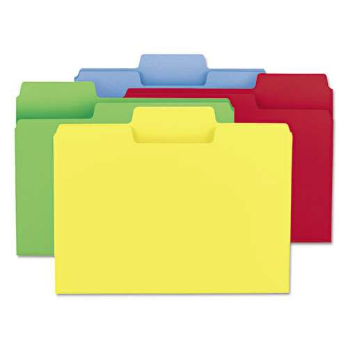 Supertab Colored File Folders, 1/3-cut Tabs: Assorted, Letter Size, 0.75" Expansion, 11-pt Stock, Color Assortment 1, 100/box Supertab Colored File Folders, 1/3-cut Tabs: Assorted, Letter Size, 0.75" Expansion, 11-pt Stock, Color Assortment 1, 100/box