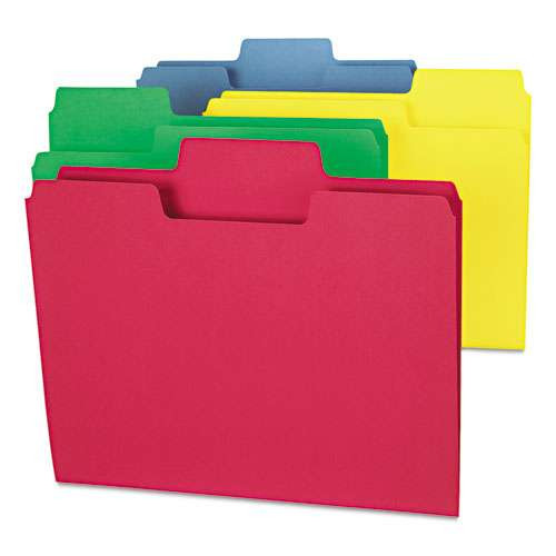Supertab Colored File Folders, 1/3-cut Tabs: Assorted, Letter Size, 0.75" Expansion, 11-pt Stock, Color Assortment 1, 100/box Supertab Colored File Folders, 1/3-cut Tabs: Assorted, Letter Size, 0.75" Expansion, 11-pt Stock, Color Assortment 1, 100/box