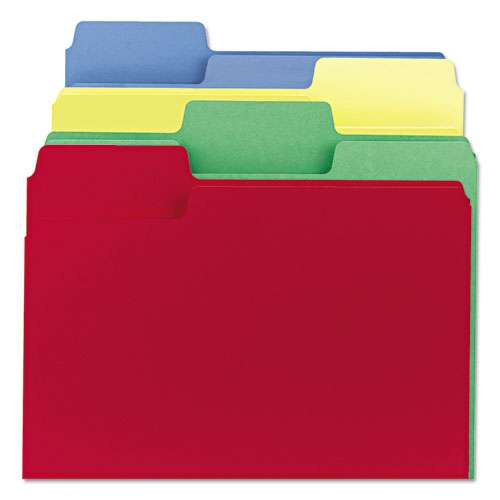 Supertab Colored File Folders, 1/3-cut Tabs: Assorted, Letter Size, 0.75" Expansion, 11-pt Stock, Color Assortment 1, 100/box Supertab Colored File Folders, 1/3-cut Tabs: Assorted, Letter Size, 0.75" Expansion, 11-pt Stock, Color Assortment 1, 100/box