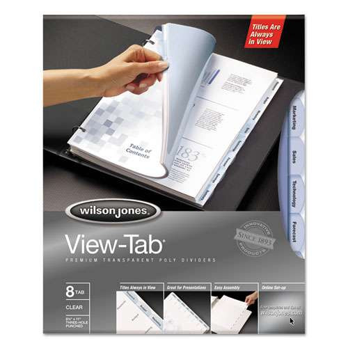 View-tab Transparent Index Dividers, 8-tab, 11 X 8.5, Clear, 1 Set View-tab Transparent Index Dividers, 8-tab, 11 X 8.5, Clear, 1 Set