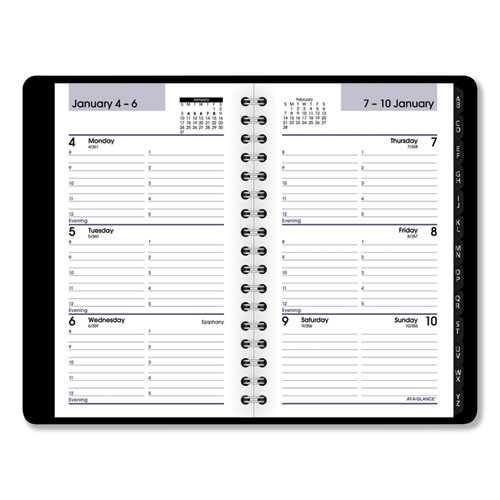 Dayminder Weekly Pocket Appointment Book With Telephone/address Section, 6 X 3.5, Black Cover, 12-month (jan To Dec): 2025