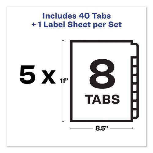 Print And Apply Index Maker Clear Label Unpunched Dividers, 8tab, Letter, 5 Sets Print And Apply Index Maker Clear Label Unpunched Dividers, 8tab, Letter, 5 Sets