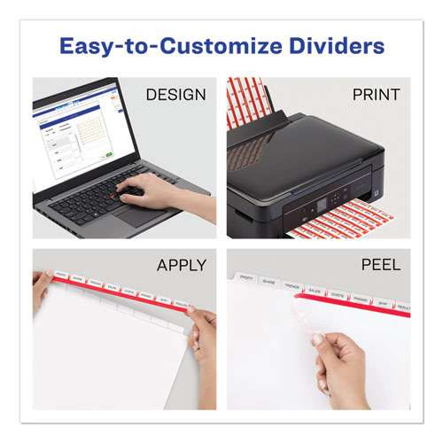 Print And Apply Index Maker Clear Label Unpunched Dividers, 8tab, Letter, 5 Sets Print And Apply Index Maker Clear Label Unpunched Dividers, 8tab, Letter, 5 Sets