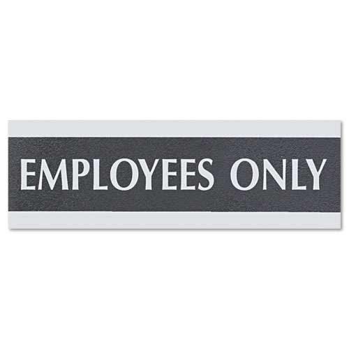 Century Series Office Sign, No Soliciting, 9 X 3, Black/silver Century Series Office Sign, No Soliciting, 9 X 3, Black/silver