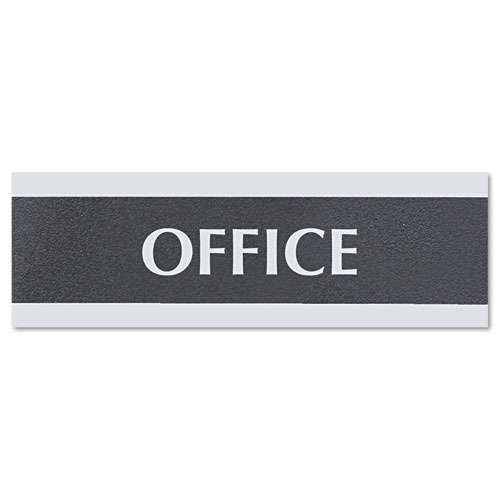 Century Series Office Sign, No Soliciting, 9 X 3, Black/silver Century Series Office Sign, No Soliciting, 9 X 3, Black/silver