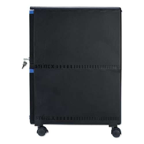 Two-drawer Mobile Filing Cabinet, 2 Legal/letter-size File Drawers, Black/blue, 14.75" X 18.25" X 26" Two-drawer Mobile Filing Cabinet, 2 Legal/letter-size File Drawers, Black/blue, 14.75" X 18.25" X 26"