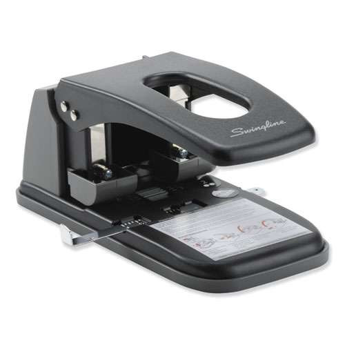 100-sheet High Capacity Two-hole Punch, Fixed Centers, 9/32" Holes, Black/gray