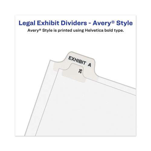 Avery-style Preprinted Legal Bottom Tab Divider, Exhibit K, Letter, White, 25/pk