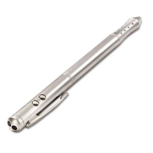 Four-function Executive Laser Pointer, Class 2, Projects 919 Ft, Silver