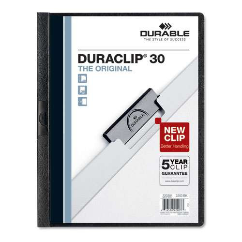 Duraclip Report Cover With Clip Fastener, 8.5 X 11, Clear/navy, 25/box Duraclip Report Cover With Clip Fastener, 8.5 X 11, Clear/navy, 25/box