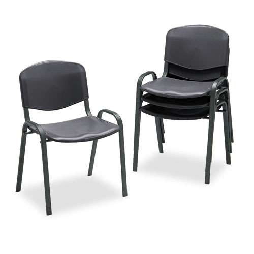 Stacking Chair, Supports Up To 250 Lb, Black, 4/carton Stacking Chair, Supports Up To 250 Lb, Black, 4/carton