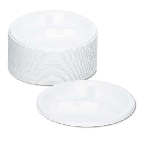Plastic Dinnerware, Compartment Plates, 9" Dia, White, 125/pack Plastic Dinnerware, Compartment Plates, 9" Dia, White, 125/pack