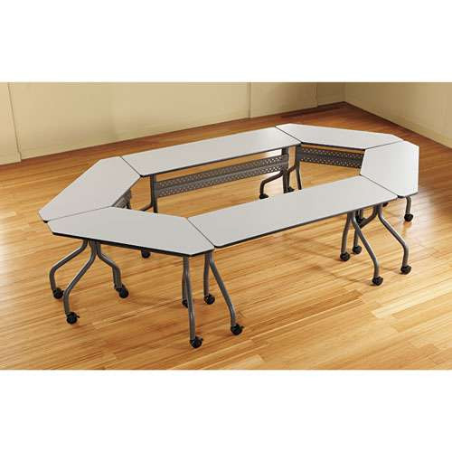 Officeworks Mobile Training Table, Rectangular, 72w X 18d X 29h, Gray/charcoal Officeworks Mobile Training Table, Rectangular, 72w X 18d X 29h, Gray/charcoal